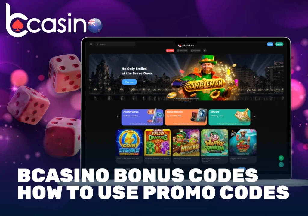 promo codes page shown on laptop with bonus offers