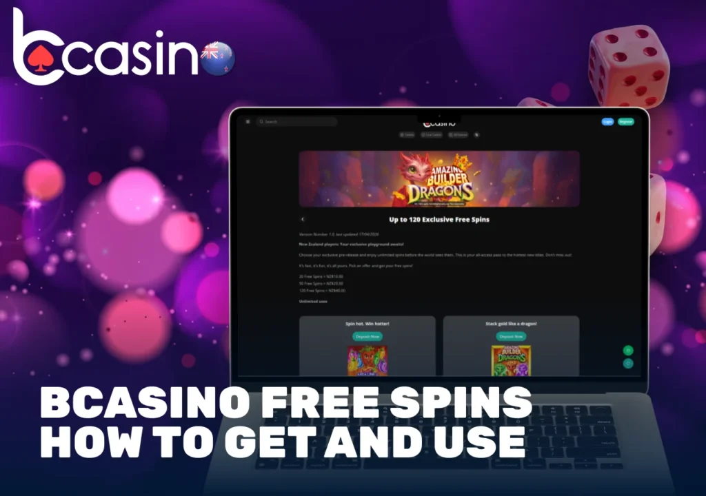 free spins guide displayed on laptop with bonus details