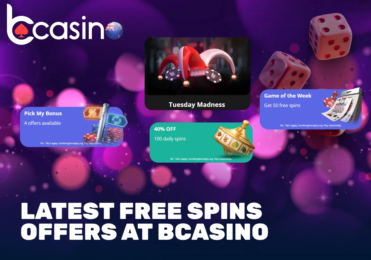 BCasino latest free spins offers with bonus cards and promotions